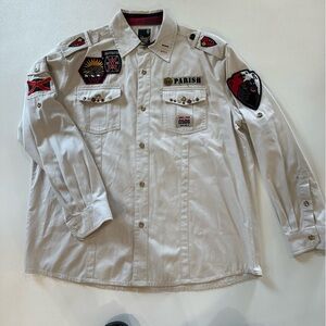 Parish Nations Men’s Bound for Glory Embroidered Patch Military Shirt Size 2X